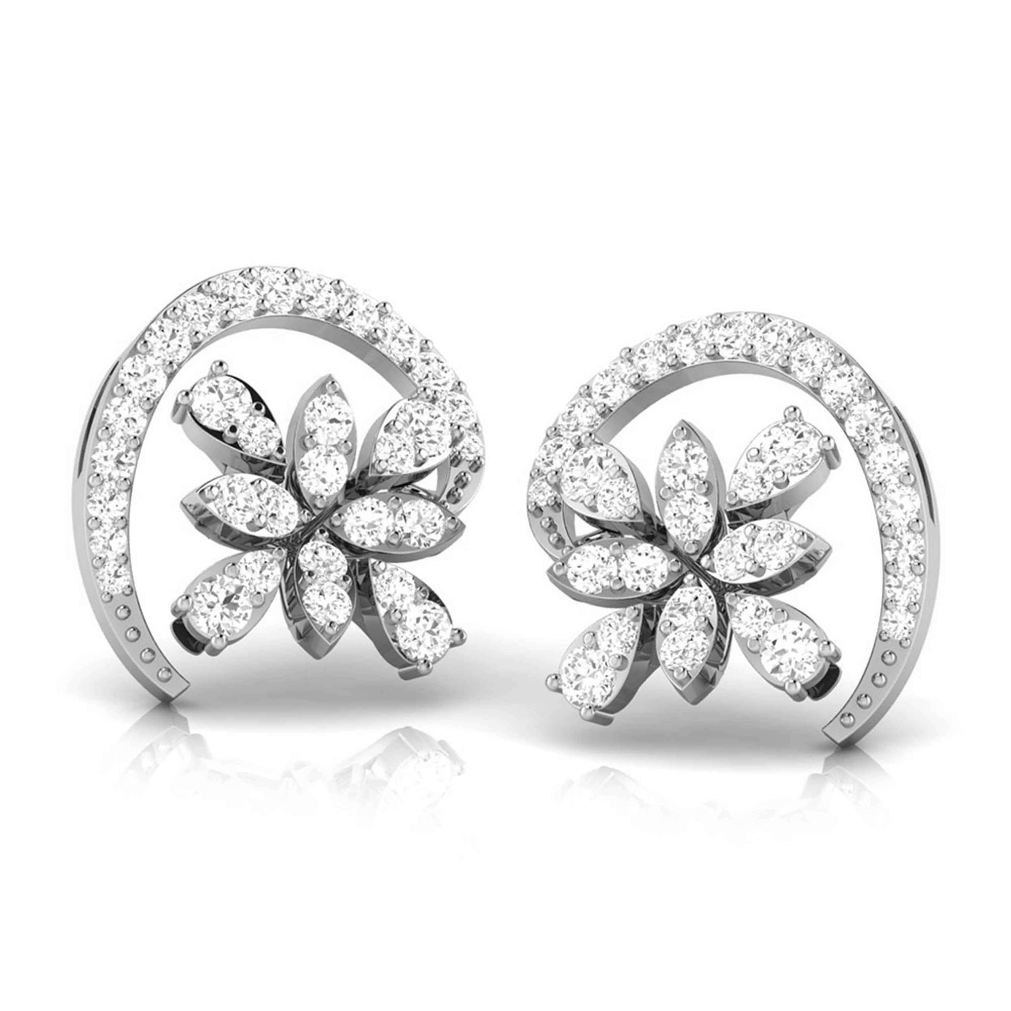 Jewelove™ Earrings Beautiful Platinum Earrings with Diamonds JL PT E ST 2207