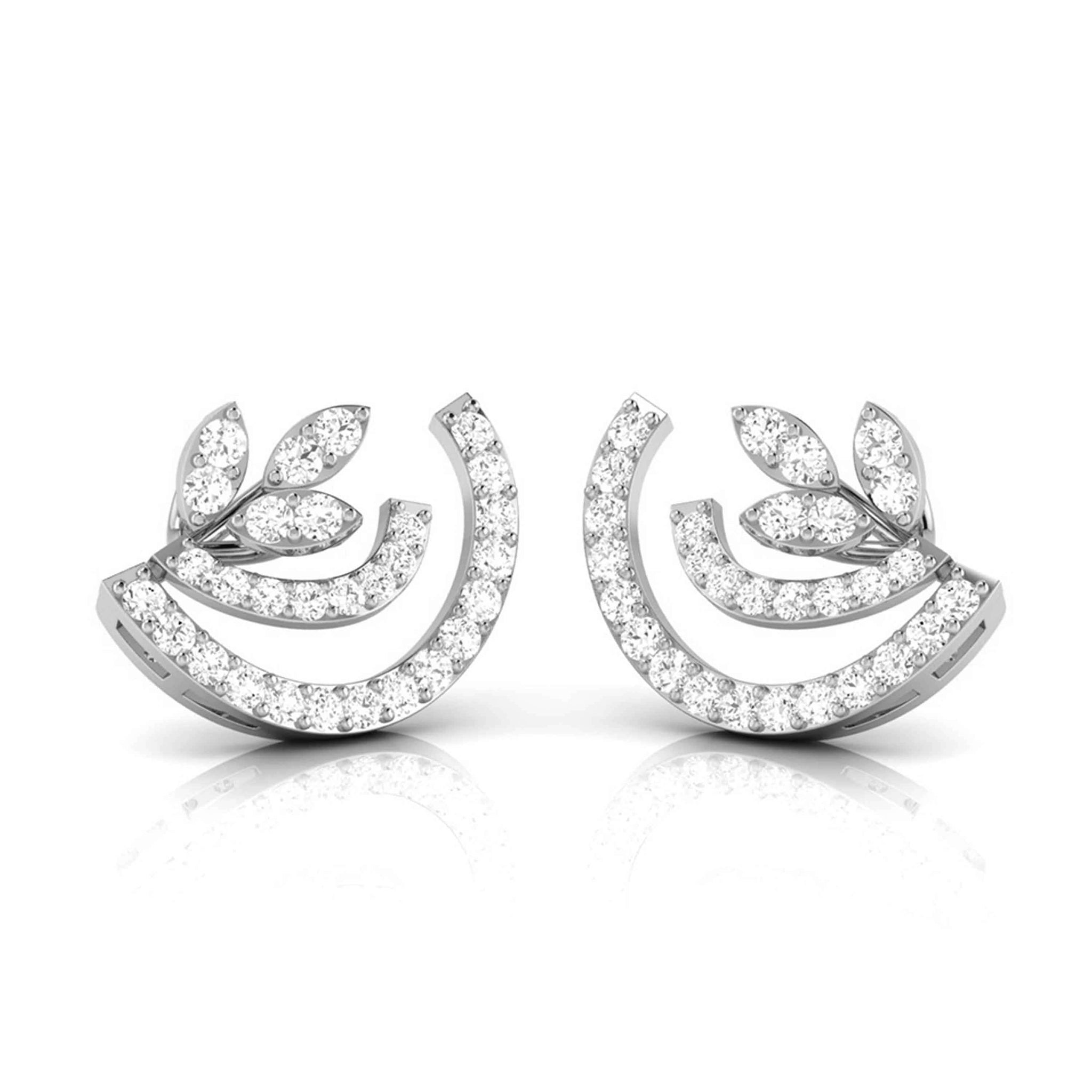 Jewelove™ Earrings Beautiful Platinum Earrings with Diamonds JL PT E ST 2209