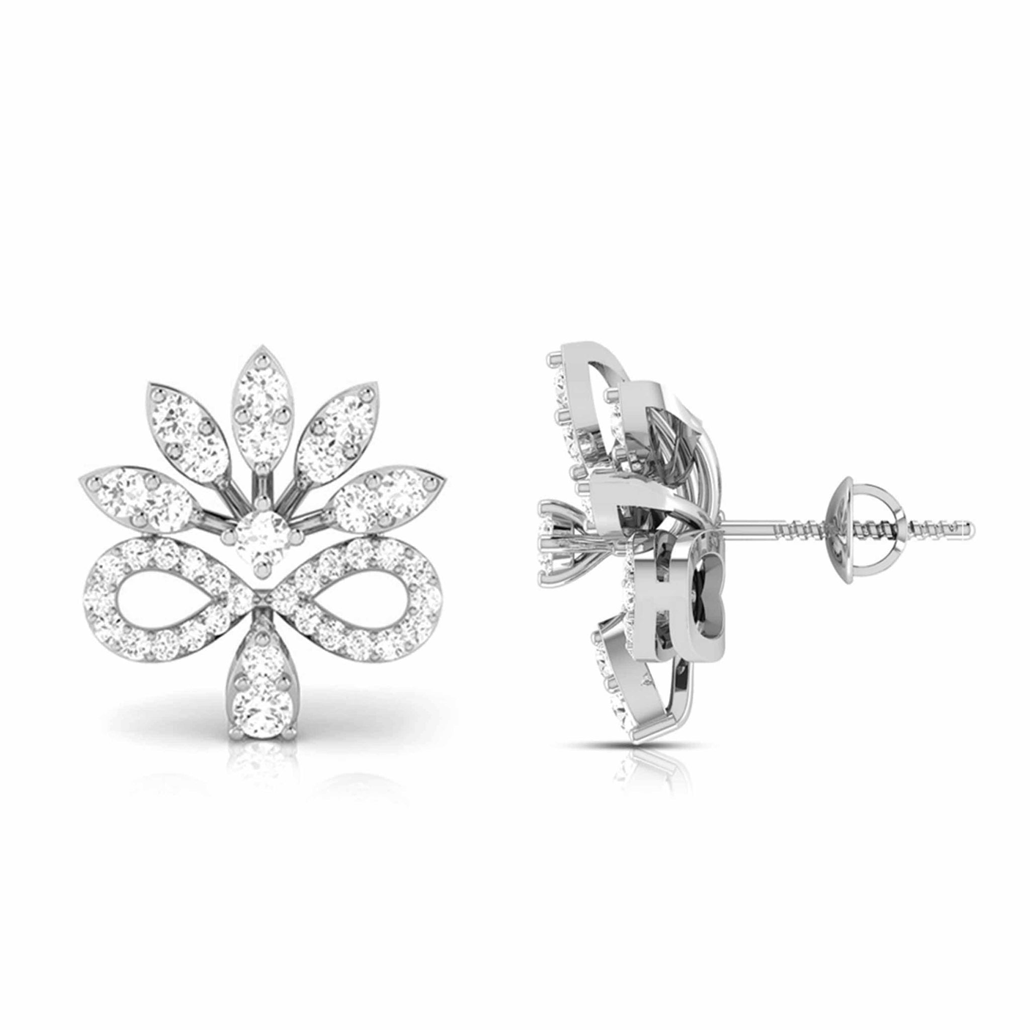 Jewelove™ Earrings Beautiful Platinum Earrings with Diamonds JL PT E ST 2211