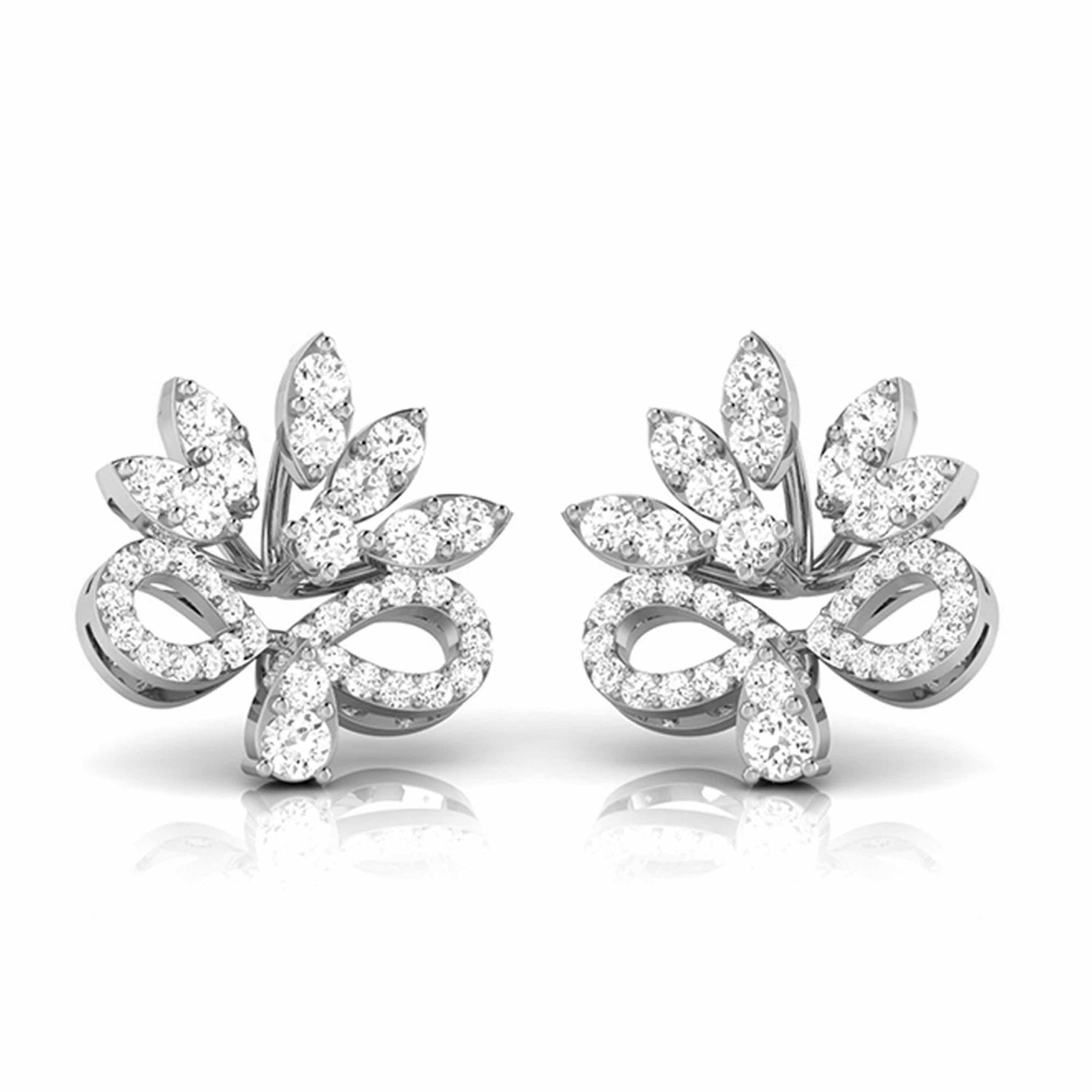 Jewelove™ Earrings SI IJ Beautiful Platinum Earrings with Diamonds JL PT E ST 2211