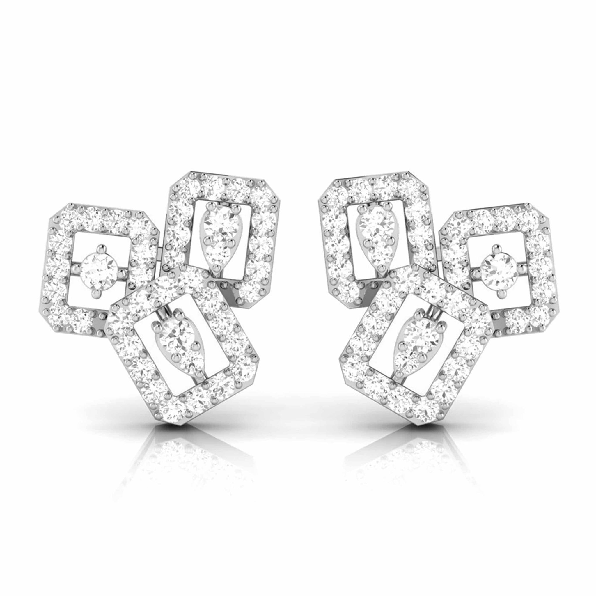 Jewelove™ Earrings Beautiful Platinum Earrings with Diamonds JL PT E ST 2212