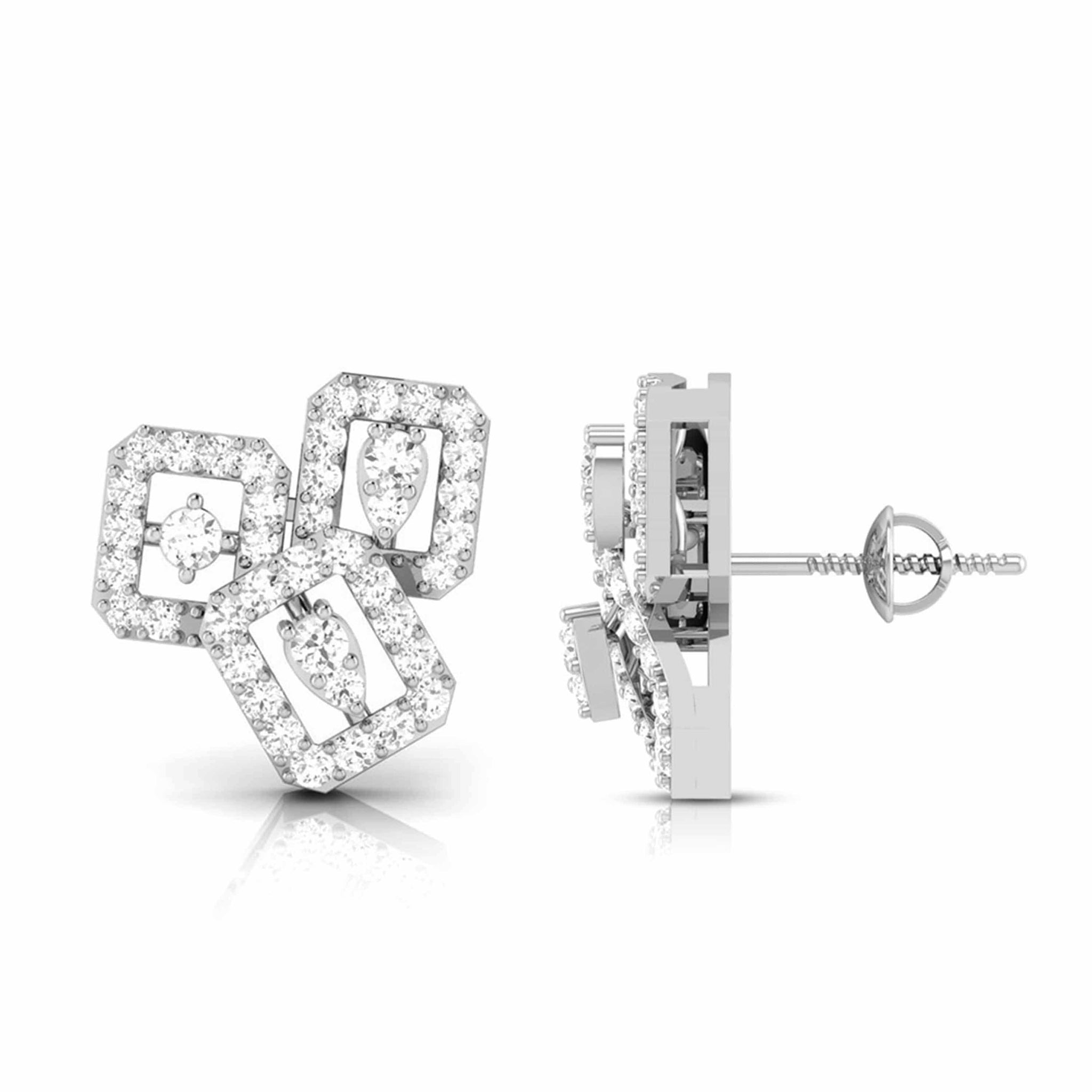 Jewelove™ Earrings Beautiful Platinum Earrings with Diamonds JL PT E ST 2212