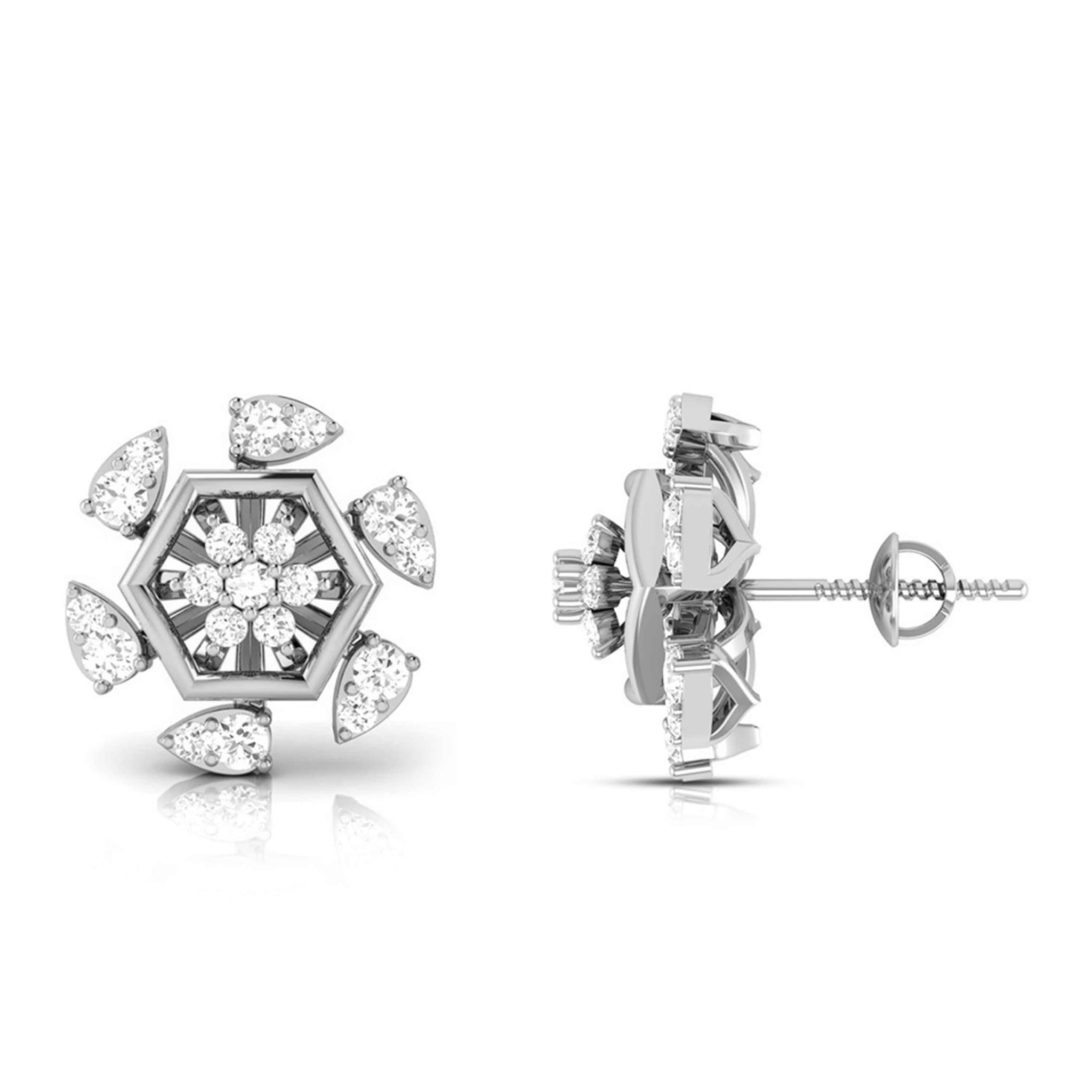 Jewelove™ Earrings Beautiful Platinum Earrings with Diamonds JL PT E ST 2236