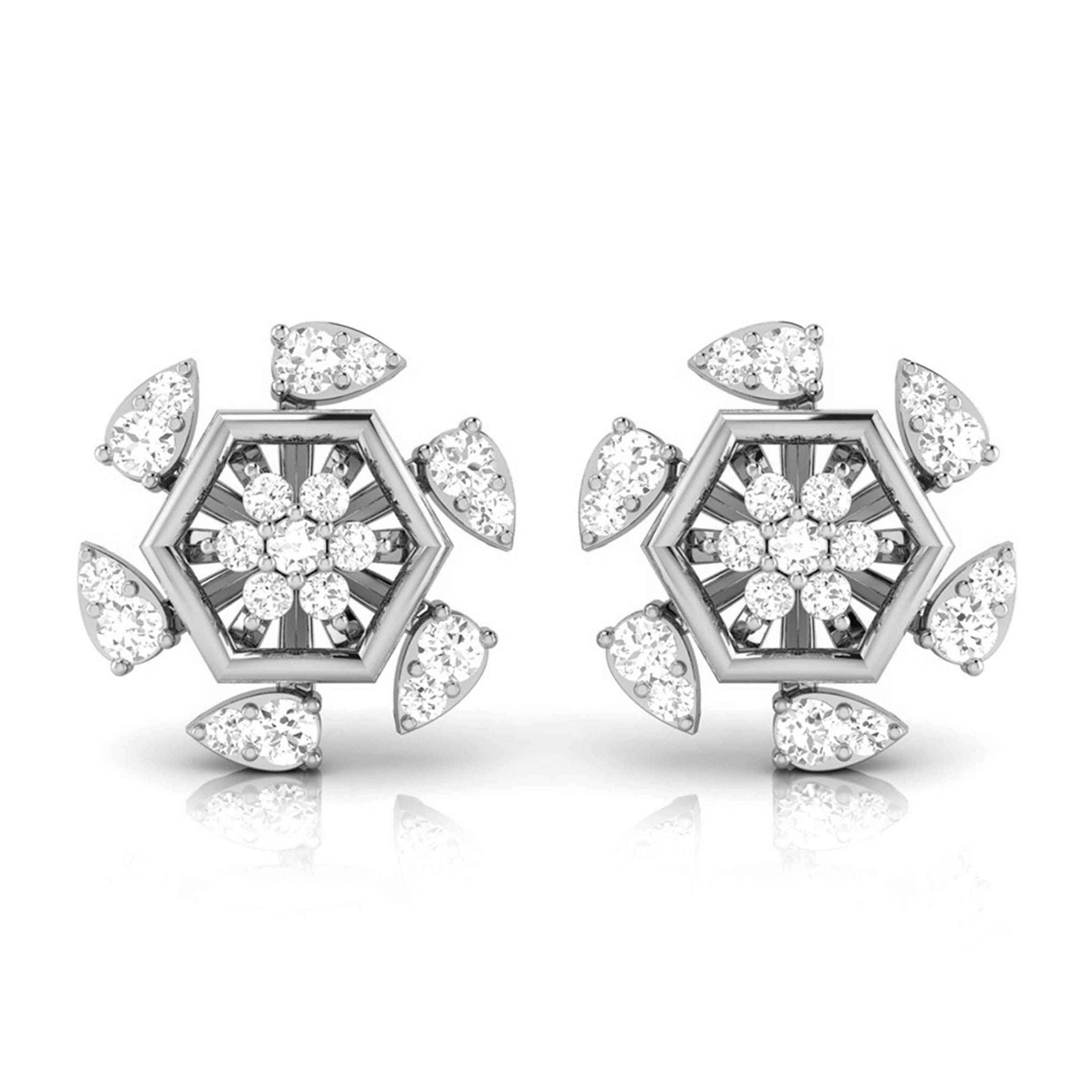 Jewelove™ Earrings SI IJ Beautiful Platinum Earrings with Diamonds JL PT E ST 2236