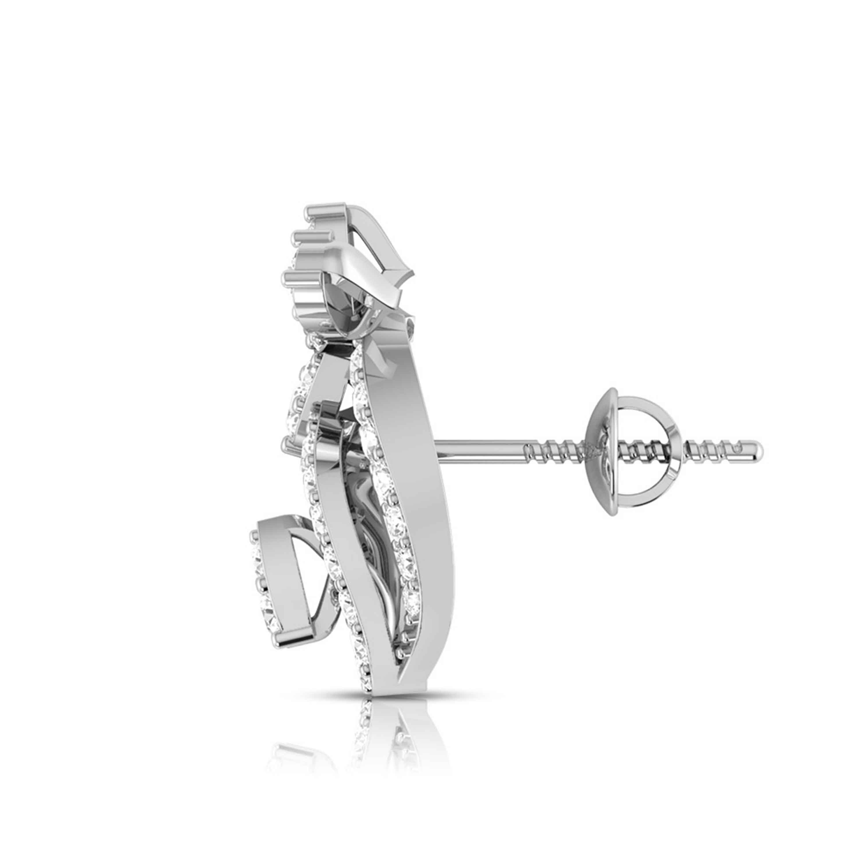 Tranquil Leaf Platinum Stud Earrings Jewellery India Online - CaratLane.com