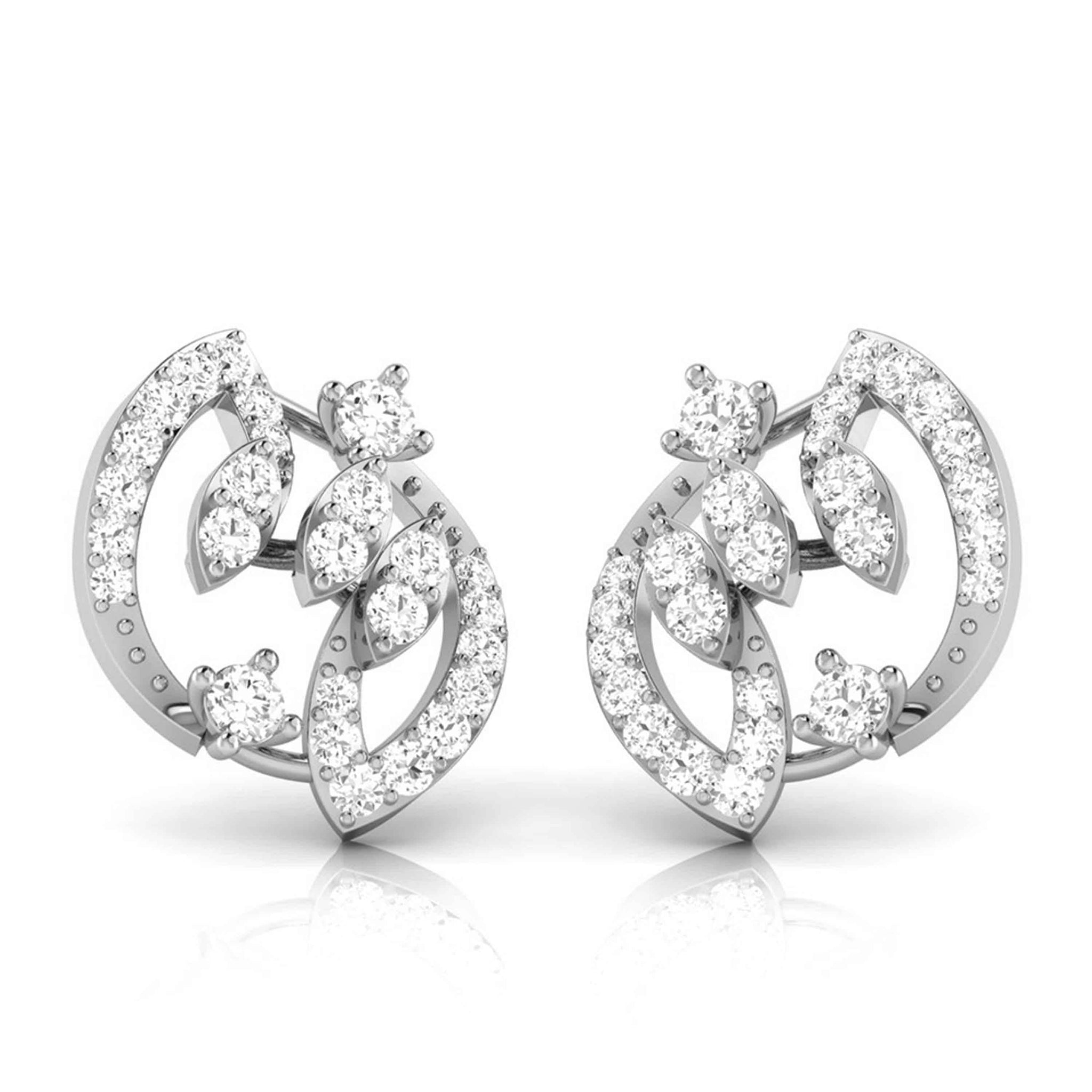 Jewelove™ Earrings Beautiful Platinum Earrings with Diamonds JL PT E ST 2246