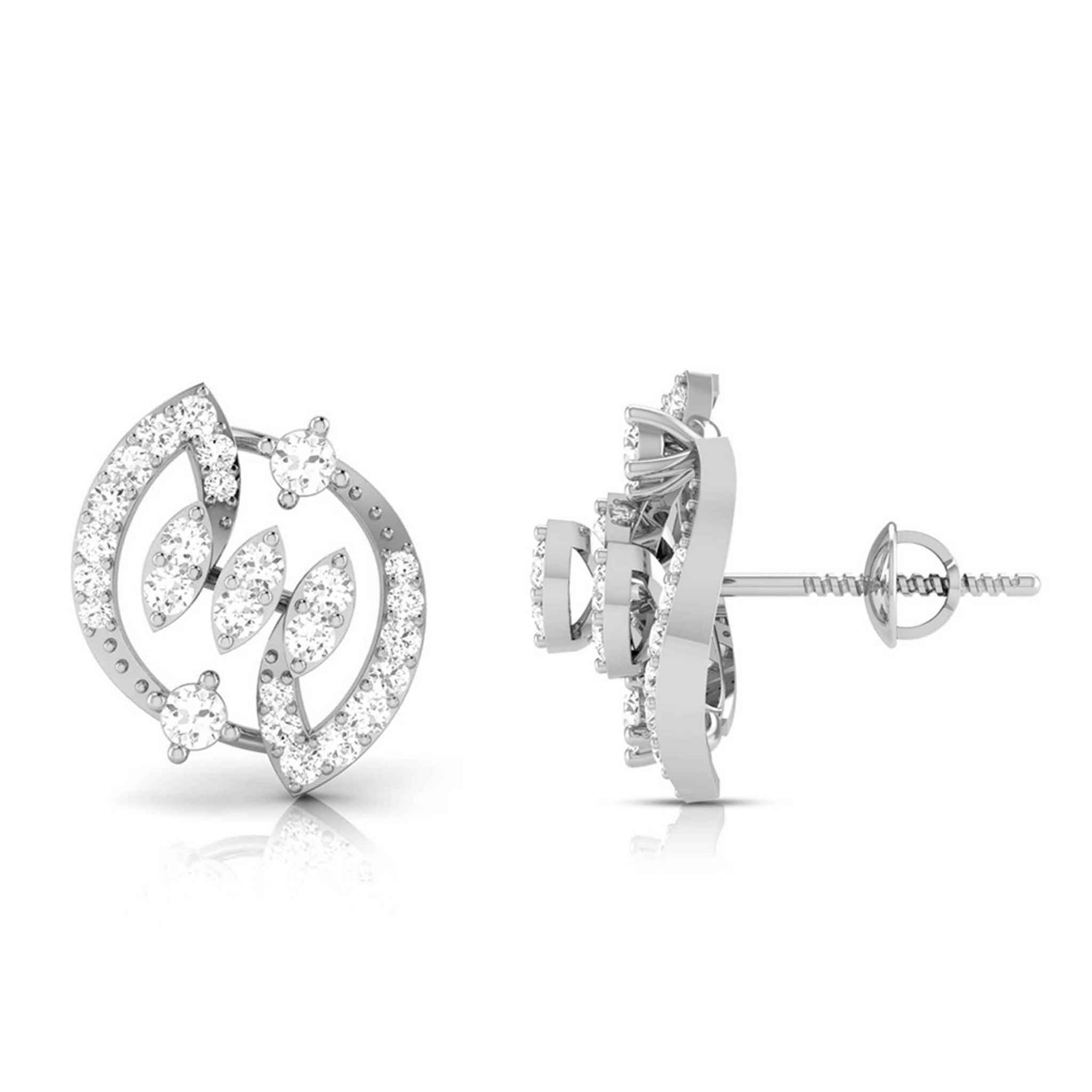 Jewelove™ Earrings Beautiful Platinum Earrings with Diamonds JL PT E ST 2246