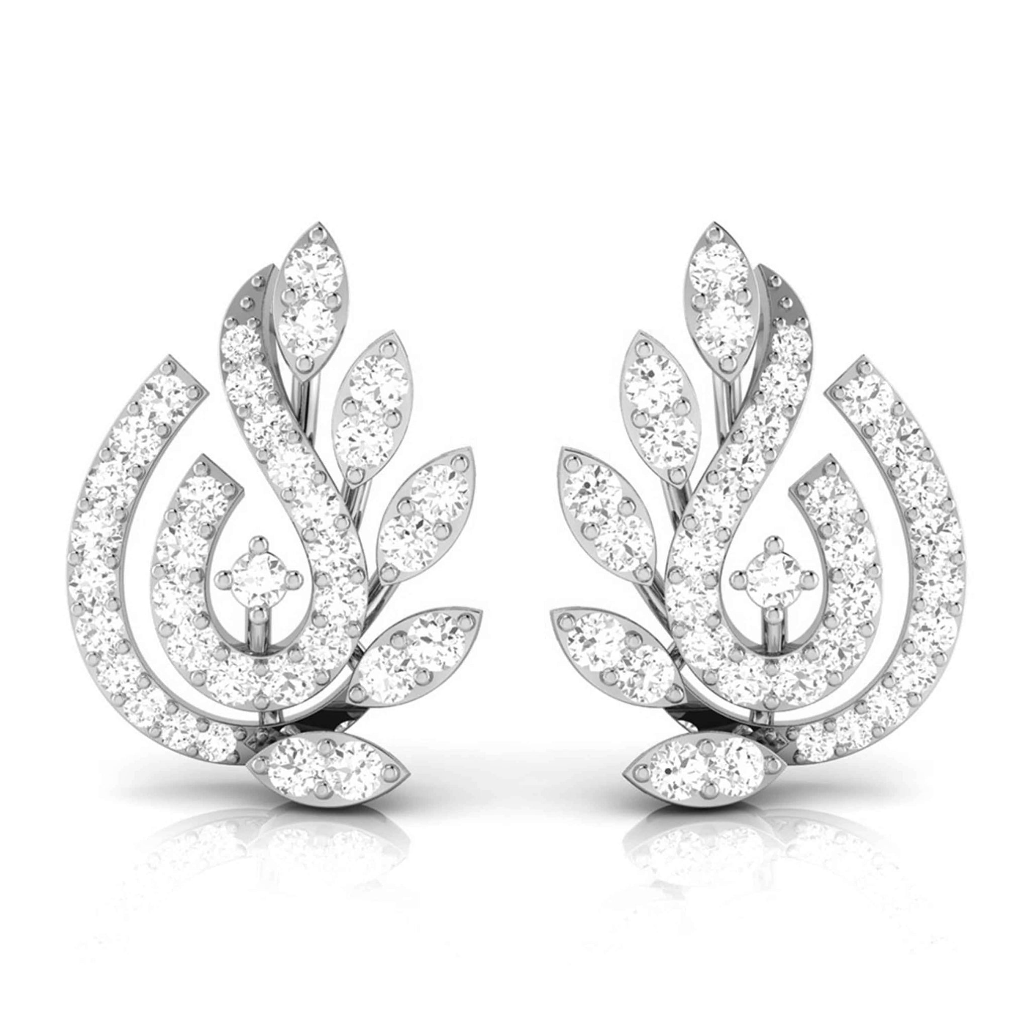 Jewelove™ Earrings Beautiful Platinum Earrings with Diamonds JL PT E ST 2247