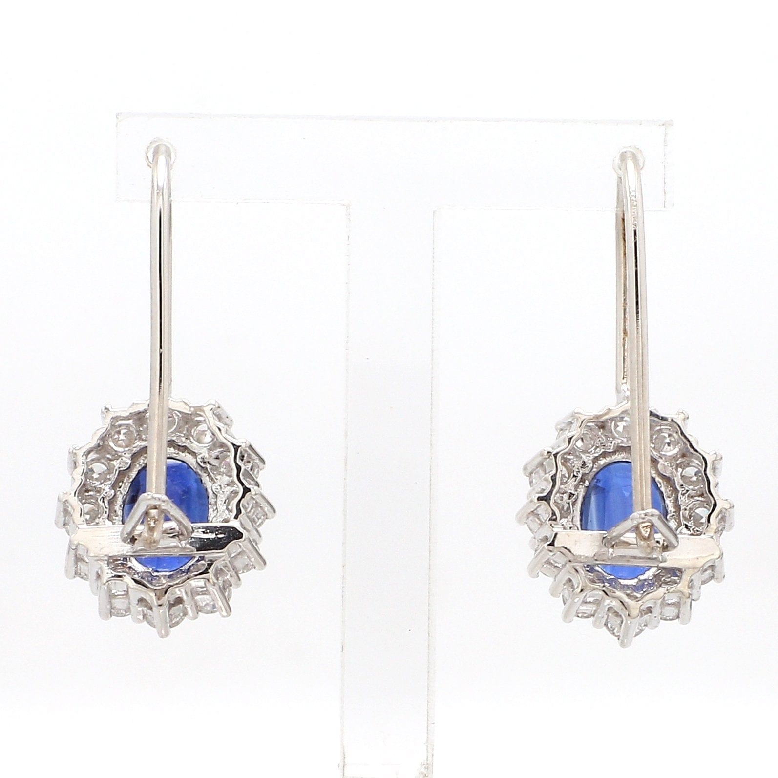 Jewelove™ Earrings VVS GH Beautiful Platinum Kyanite Earrings with Diamond for Women JL PT E 294