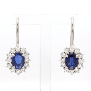 Jewelove™ Earrings VVS GH Beautiful Platinum Kyanite Earrings with Diamond for Women JL PT E 294