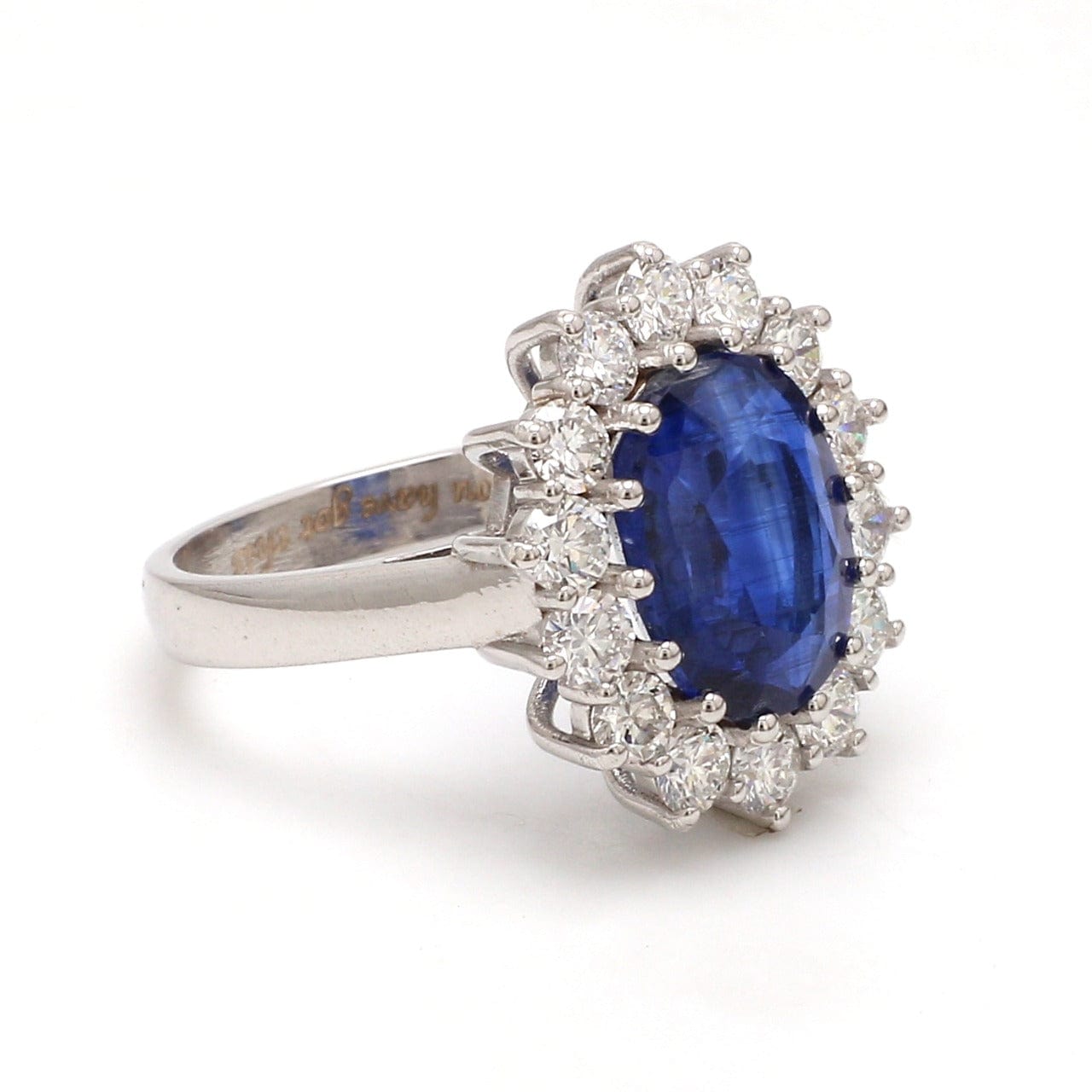 Jewelove™ Rings Beautiful Platinum & Kyanite Ring with Halo Diamonds