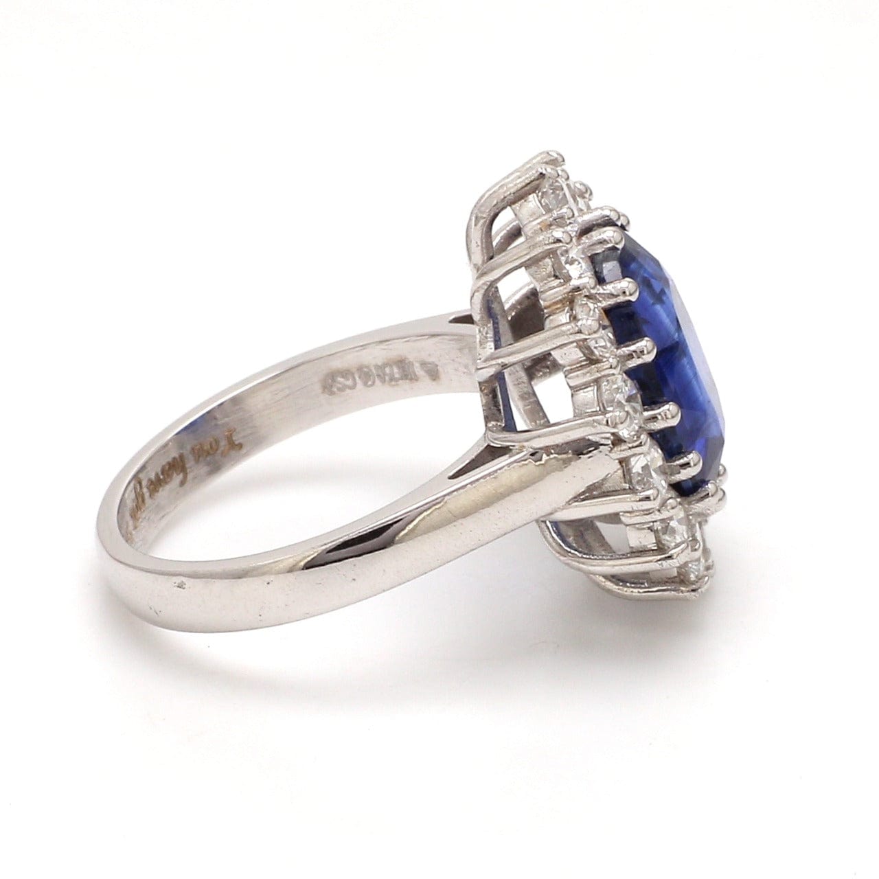 Jewelove™ Rings Beautiful Platinum & Kyanite Ring with Halo Diamonds