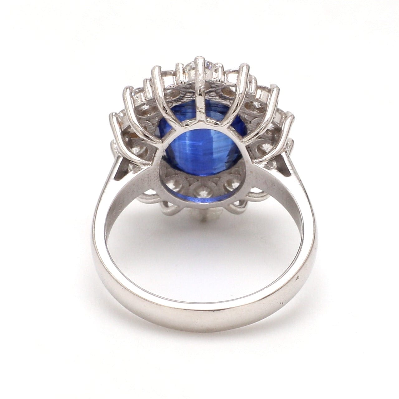 Jewelove™ Rings Beautiful Platinum & Kyanite Ring with Halo Diamonds