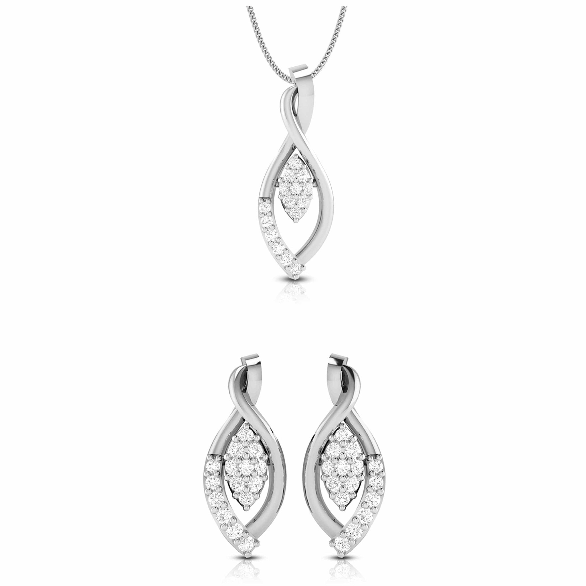 Jewelove™ Pendants & Earrings Pendant Set Beautiful Platinum with Diamond Pendant Set for Women JL PT P 2427