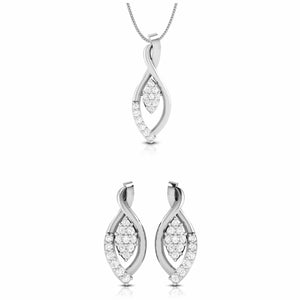 Jewelove™ Pendants & Earrings Pendant Set Beautiful Platinum with Diamond Pendant Set for Women JL PT P 2427