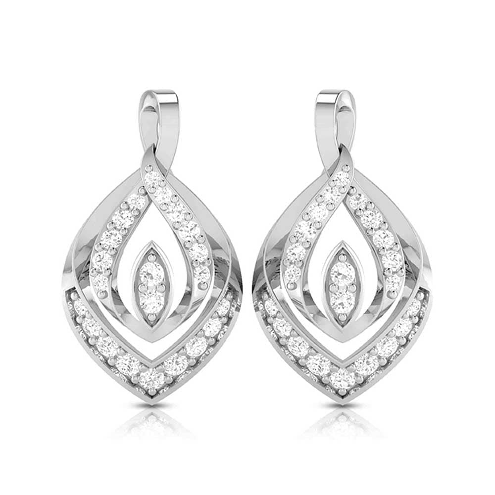 Jewelove™ Pendants & Earrings Beautiful Platinum with Diamond Pendant Set  JL PT P 2440