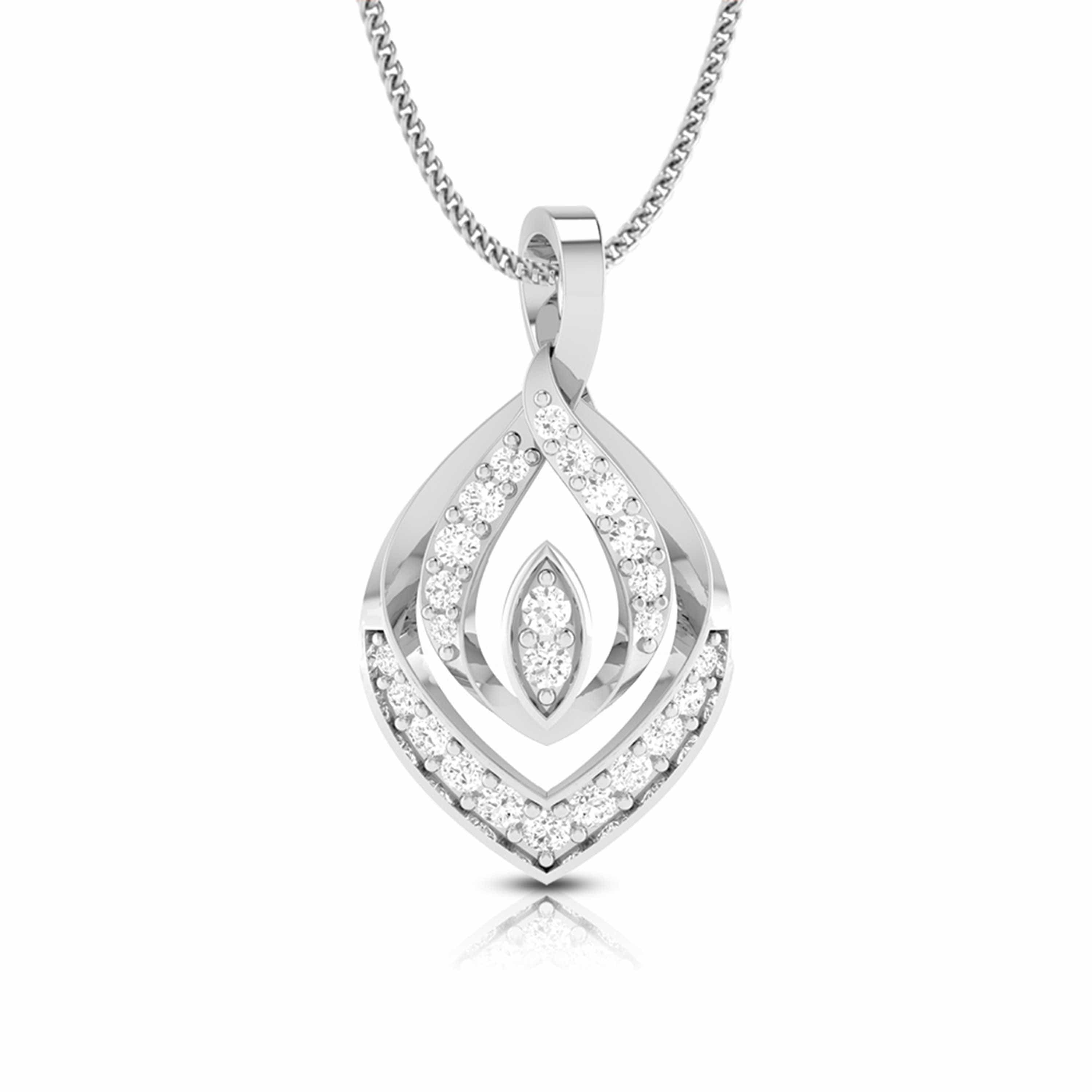 Solitaire Diamond Necklace 1 ct tw Round-cut 14K White Gold 18