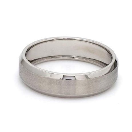 Jewelove™ Rings Beveled Edges Plain Platinum Ring for Men JL PT 616