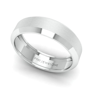 Jewelove™ Rings Beveled Edges Plain Platinum Ring for Men JL PT 616