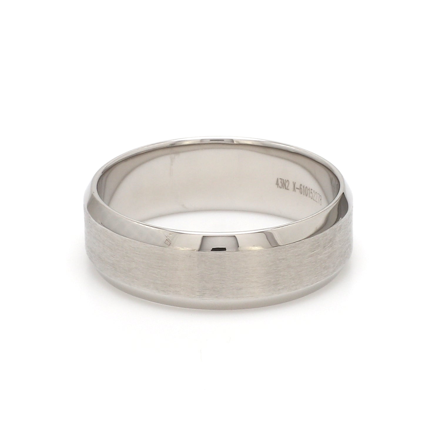 Jewelove™ Rings Men's Band only Beveled Edges Plain Platinum Ring for Men JL PT 616 - Solid