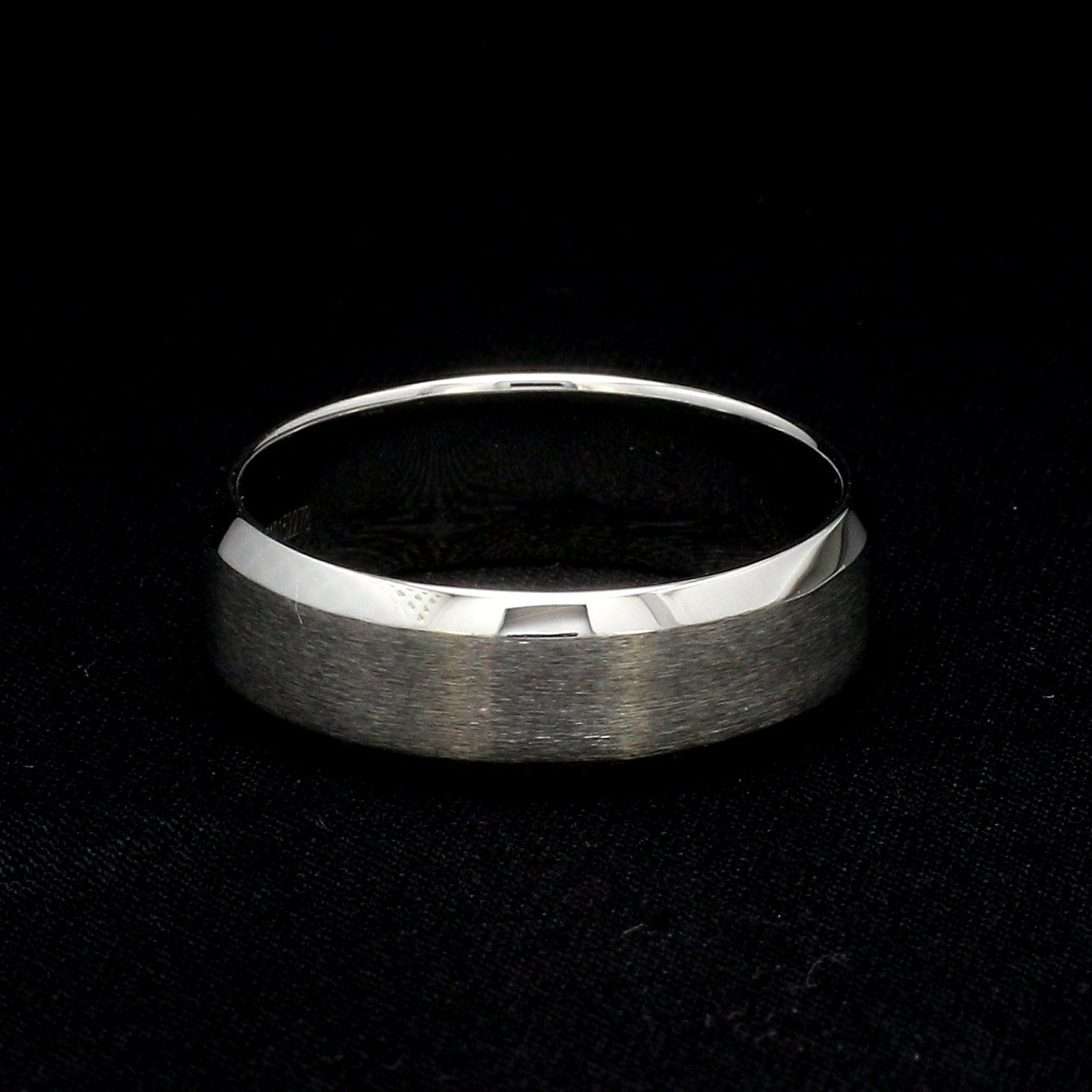 Jewelove™ Rings Men's Band only Beveled Edges Plain Platinum Ring for Men JL PT 616 - Solid