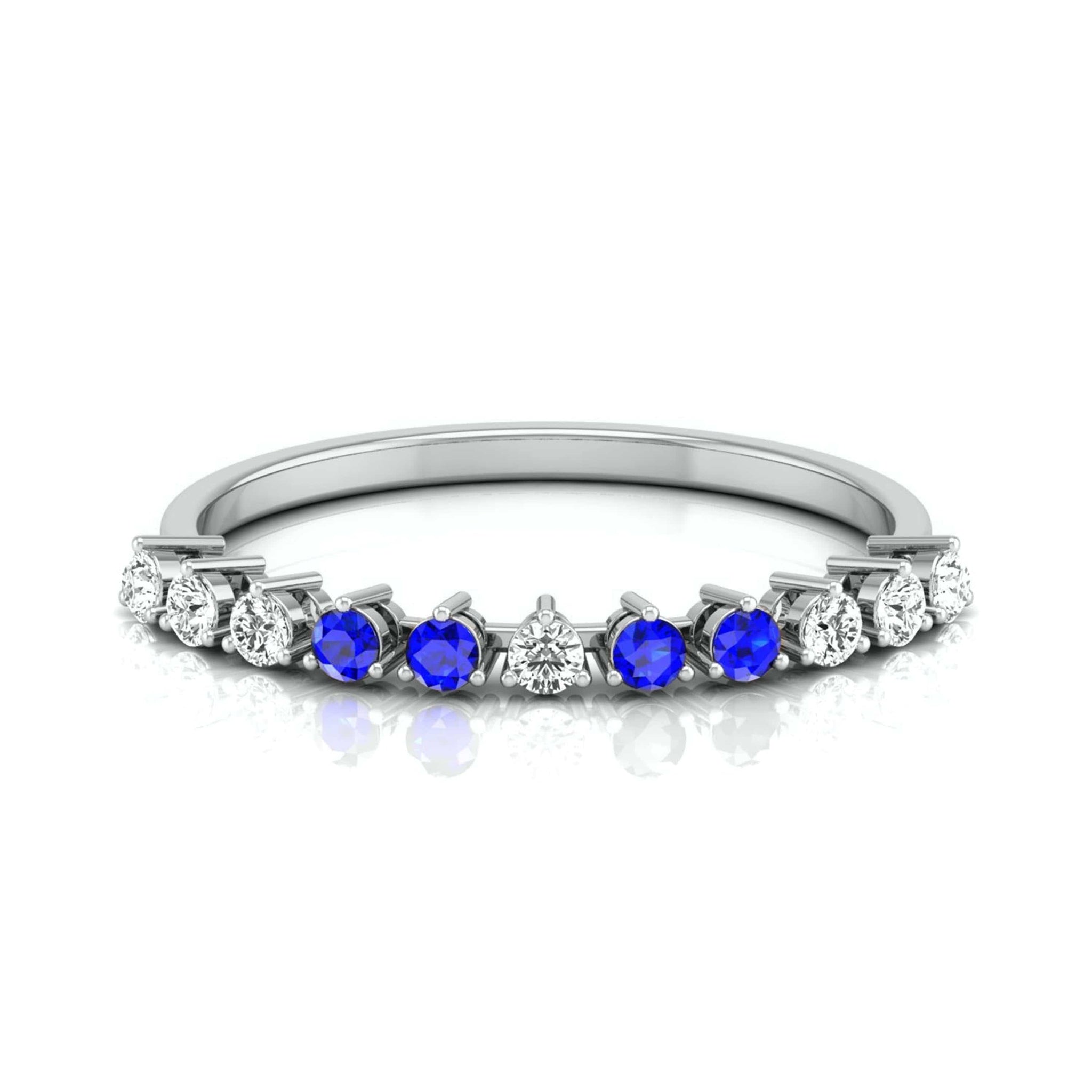 Jewelove™ Rings Blue Sapphire Platinum Diamond Engagement Ring JL PT LR 7007