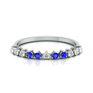 Jewelove™ Rings Blue Sapphire Platinum Diamond Engagement Ring JL PT LR 7007