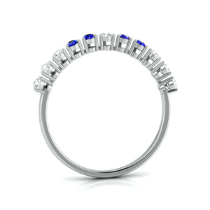 Jewelove™ Rings Blue Sapphire Platinum Diamond Engagement Ring JL PT LR 7007