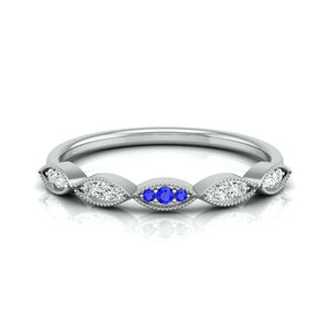 Jewelove™ Rings Blue Sapphire Platinum Diamond Engagement Ring JL PT LR 7015