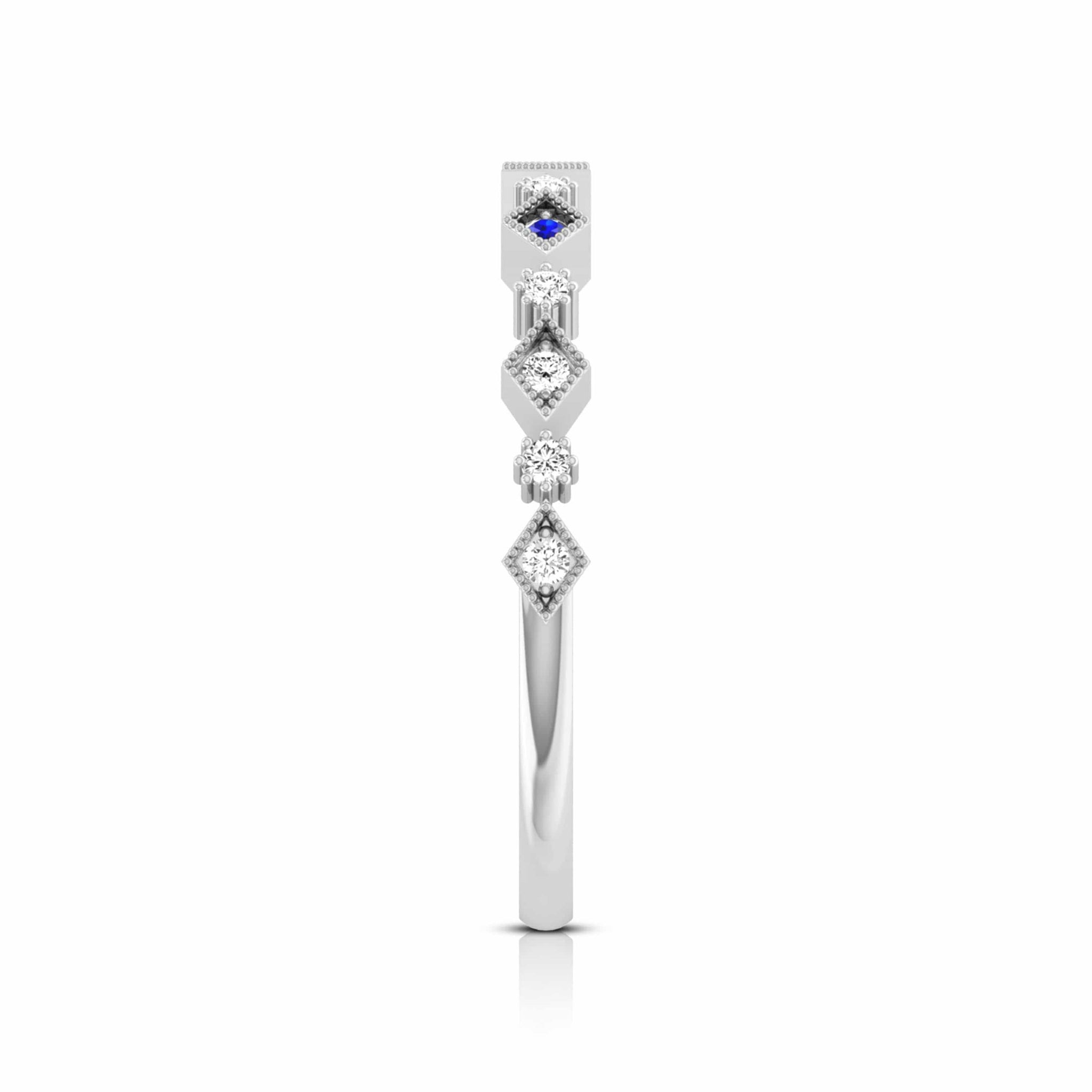 Jewelove™ Rings Blue Sapphire Platinum Diamond Engagement Ring JL PT LR 7017