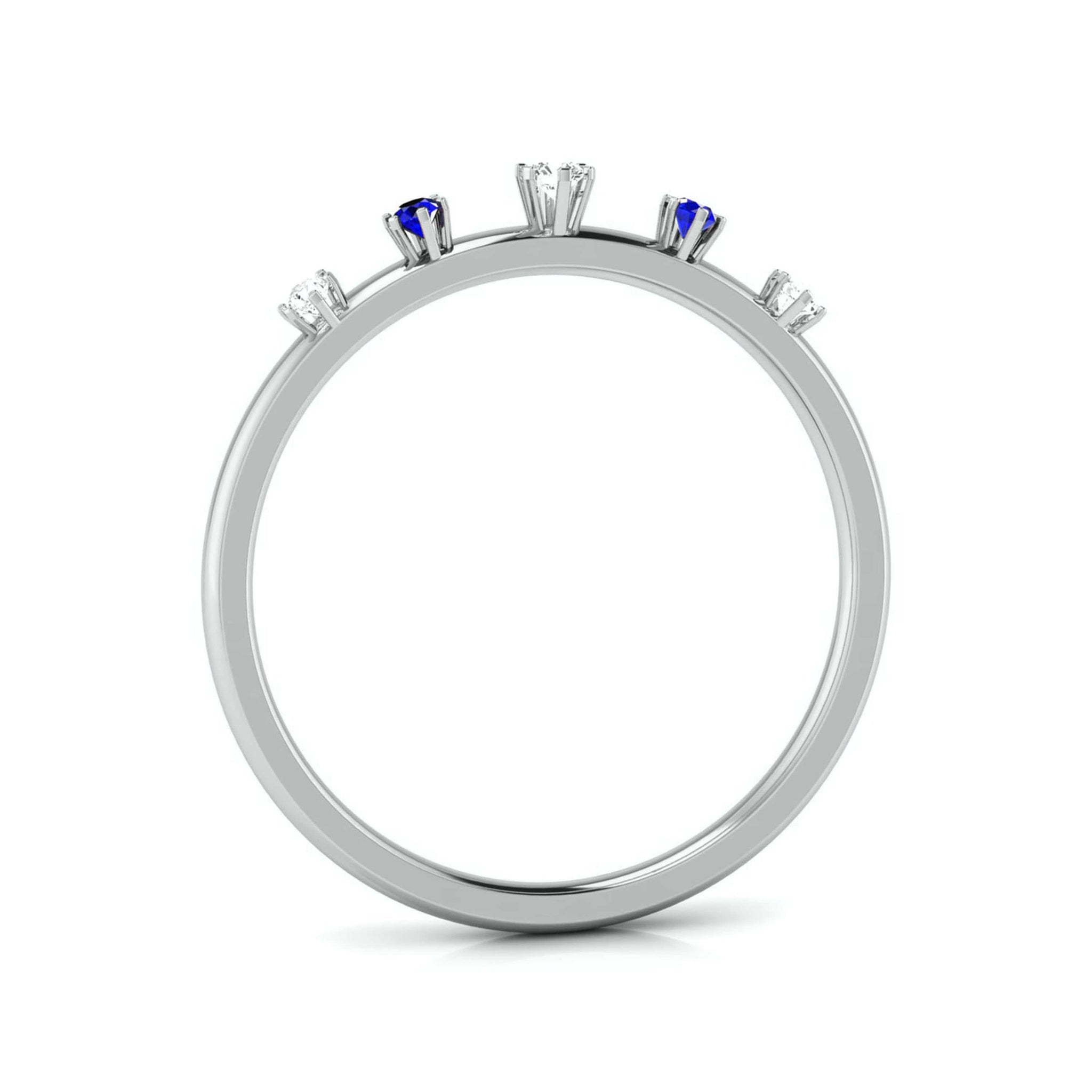 Jewelove™ Rings Blue Sapphire Platinum Diamond Engagement Ring JL PT LR 7022