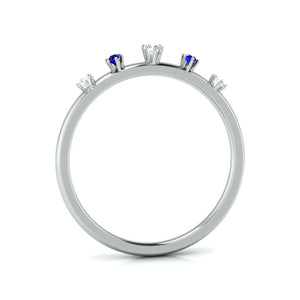 Jewelove™ Rings Blue Sapphire Platinum Diamond Engagement Ring JL PT LR 7022