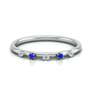 Jewelove™ Rings Blue Sapphire Platinum Diamond Engagement Ring JL PT LR 7022