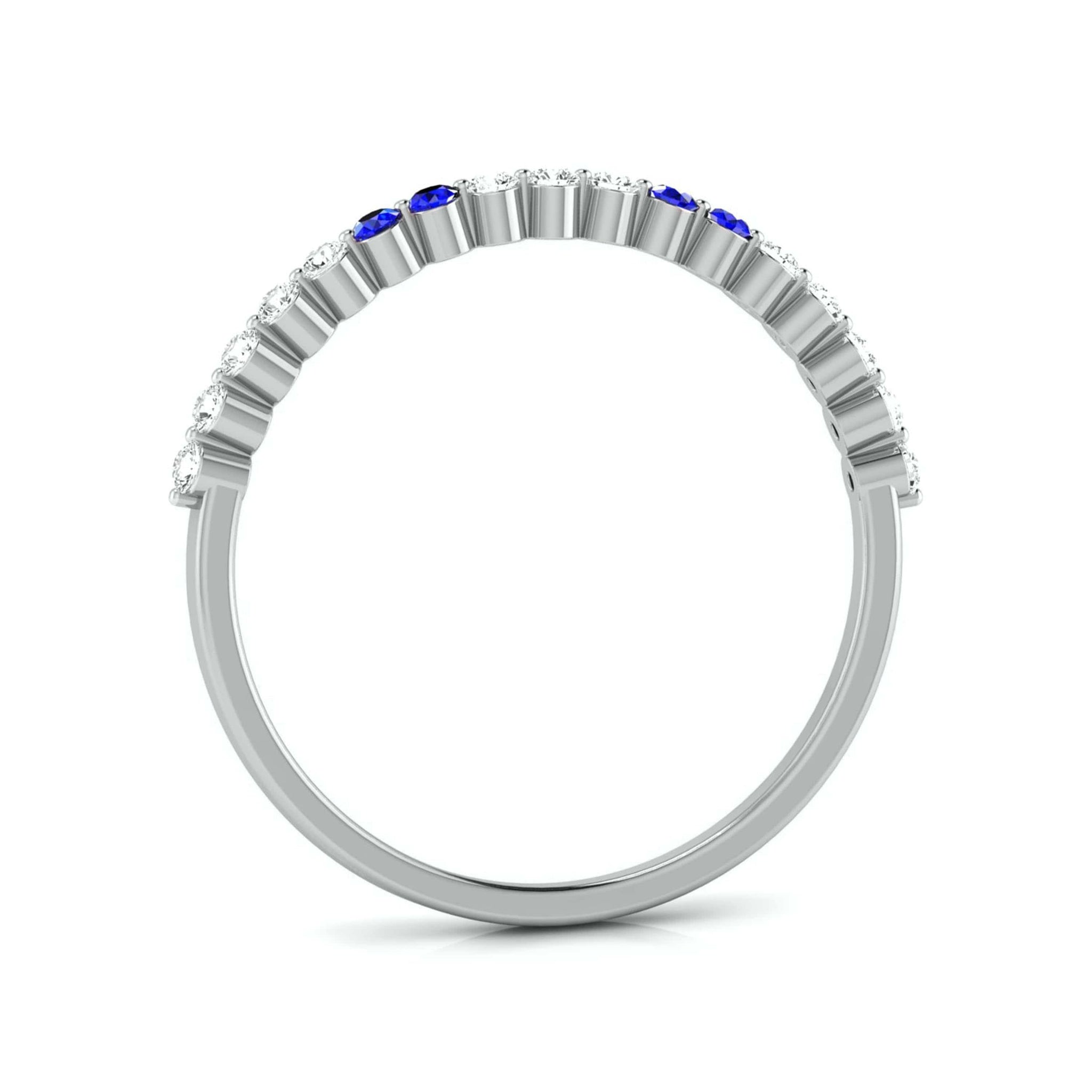 Jewelove™ Rings Blue Sapphire Platinum Diamond Wedding Band JL PT LR 7010