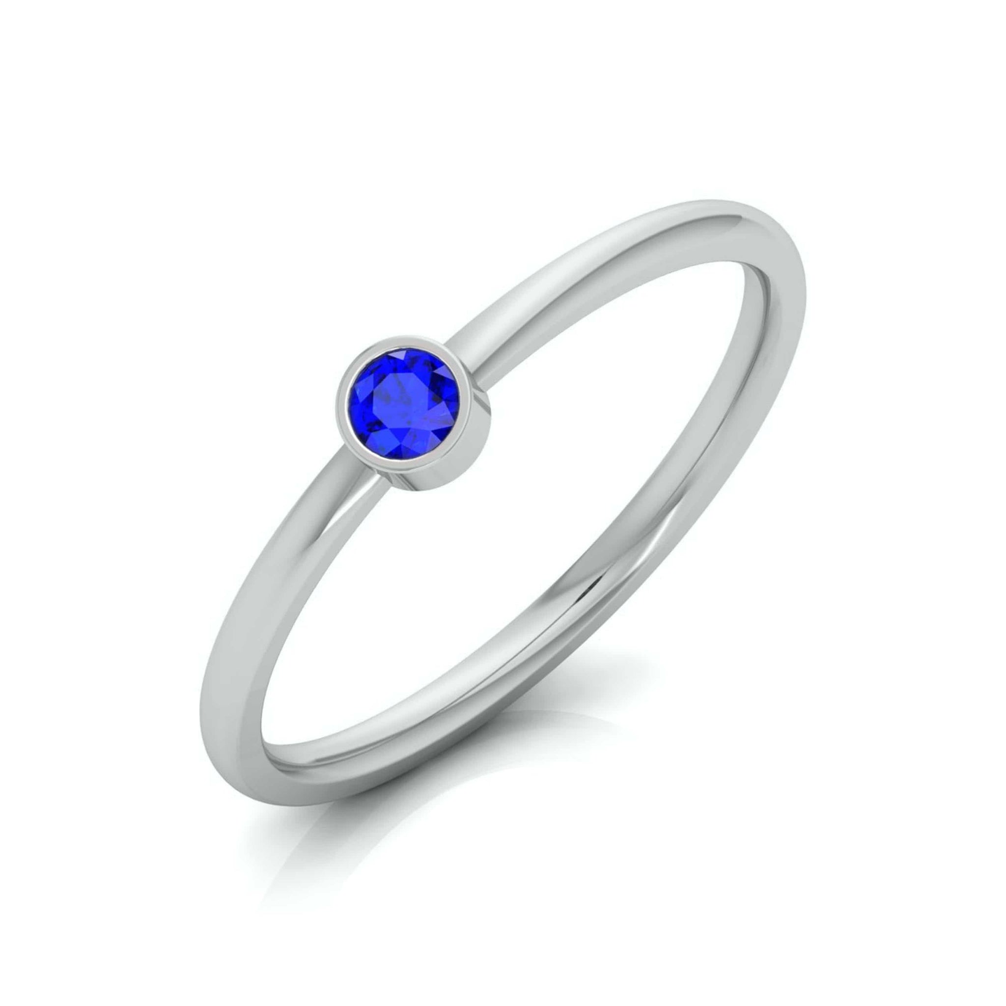 Jewelove™ Rings Women's Band only Blue Sapphire Platinum Engagement Ring JL PT LR 7035