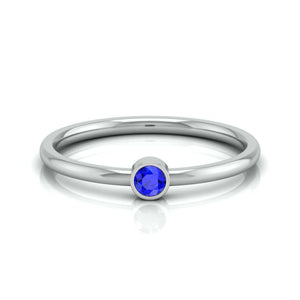 Jewelove™ Rings Women's Band only Blue Sapphire Platinum Engagement Ring JL PT LR 7035