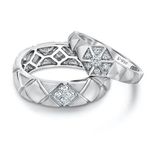 Jewelove™ Rings Brighter Together Hexagonal Platinum Love Bands JL PT 1000