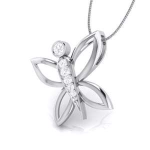 Jewelove™ Pendants & Earrings Butterfly Platinum Diamond Pendant Set JL PT P BT 43-A