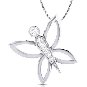 Jewelove™ Pendants & Earrings only Pendant Butterfly Platinum Diamond Pendant Set JL PT P BT 43-A