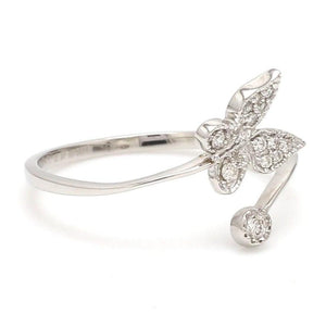 Jewelove™ Rings Butterfly Platinum Diamond Ring with Milgrain for Women JL PT LR 142