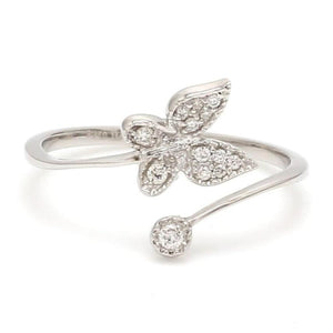 Jewelove™ Rings Butterfly Platinum Diamond Ring with Milgrain for Women JL PT LR 142