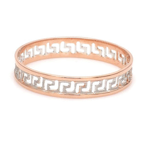 Carved Out Platinum Love Bands with Rose Gold Polish for Men SJ PTO 135-RG