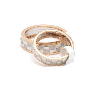 Jewelove™ Rings Chess Couple Rings in Platinum & Rose Gold with Single Diamonds JL PT 1114