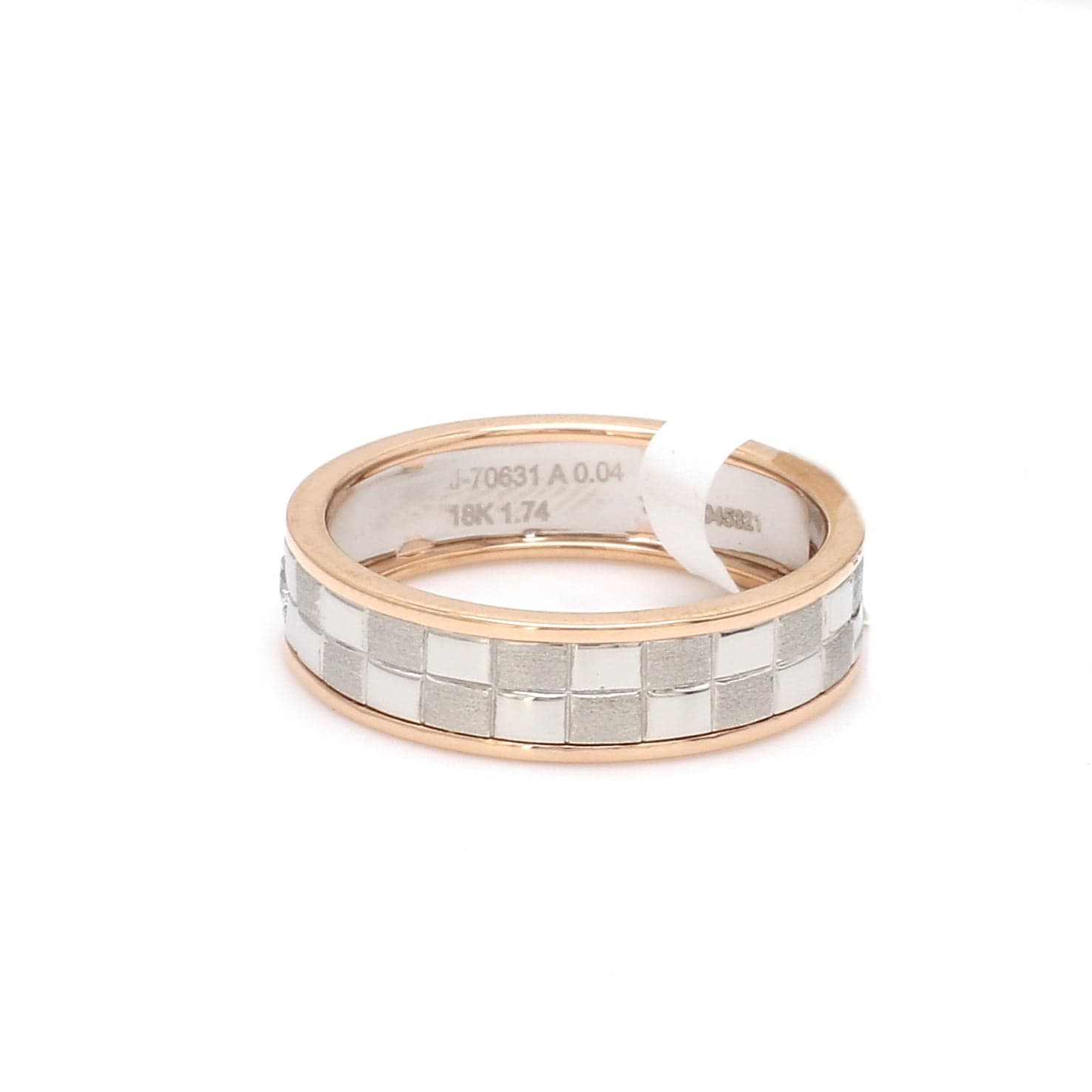 Jewelove™ Rings Chess Couple Rings in Platinum & Rose Gold with Single Diamonds JL PT 1114