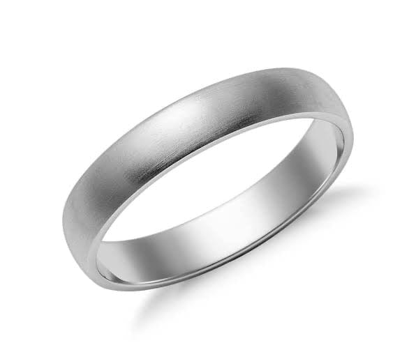 4mm White Gold Plated Tungsten Ladies Wedding Wonder Ring - Rock Solid Rings