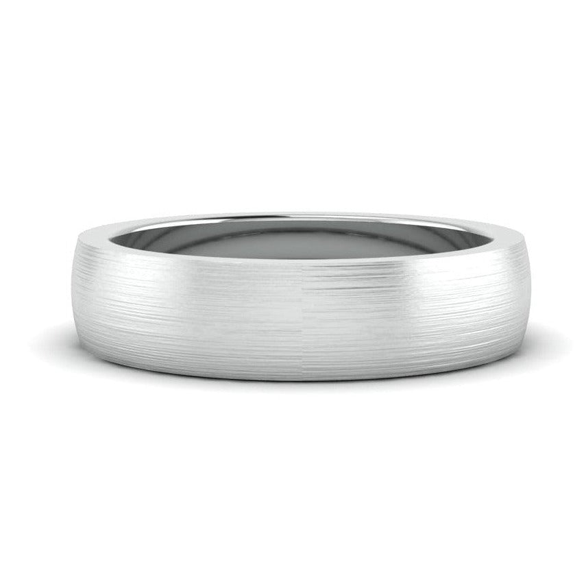 Jewelove™ Rings Men's Band only Classic 5mm Brush Finish Plain Platinum Band for Men JL PT 667