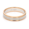 Back View of Classic Plain Platinum Couple Rings With a Rose Gold Border for Men JL PT 633