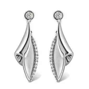 Contemporary Platinum Earrings SJ PTO E 110