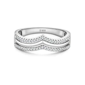 Jewelove™ Rings Crown for the Princess Platinum ring with Diamonds SJ PTO 153