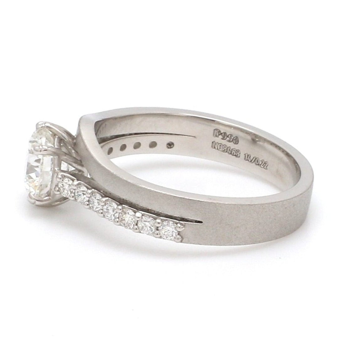 Jewelove™ Rings J VS / Women's Band only Customised 1.00 Pointer Platinum Solitaire Ring JL PT 962